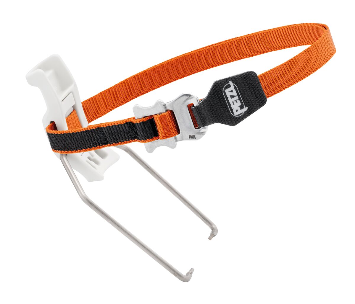 BACK LEVER Heel bails that allow you to use Petzl crampons with mountaineering boots that have heel welts