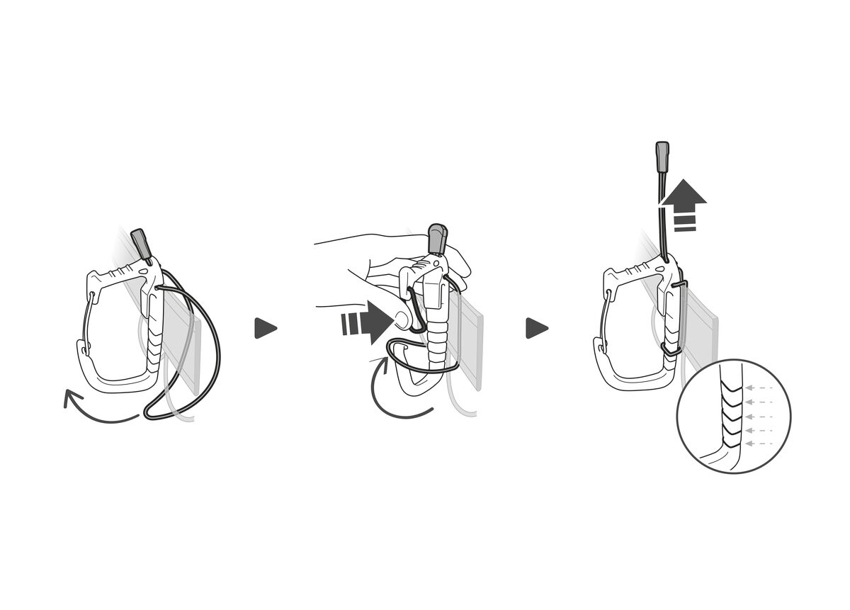 CARITOOL EVO Universal ice screw holder adaptable to any type of harness, for ice climbing or mountaineering.