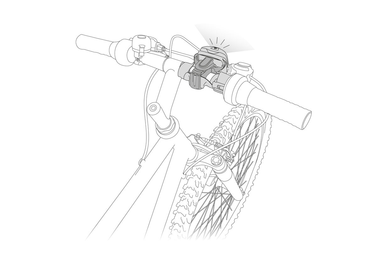 BIKE ADAPT Plate for mounting a Petzl headlamp on bicycle handlebars or seat post