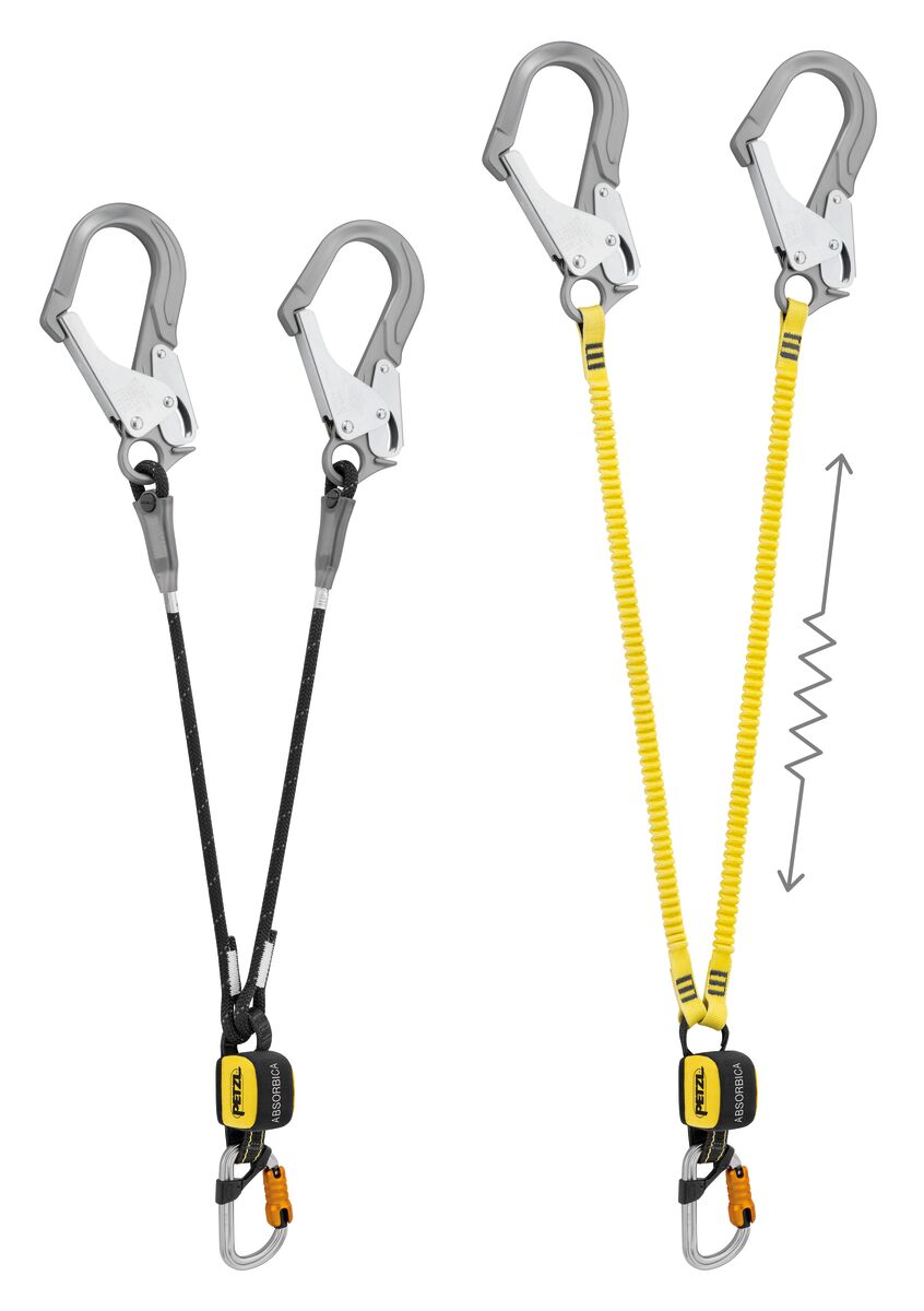 ABSORBICA®-Y MGO International Version Double lanyard with integrated energy absorber and MGO connectors