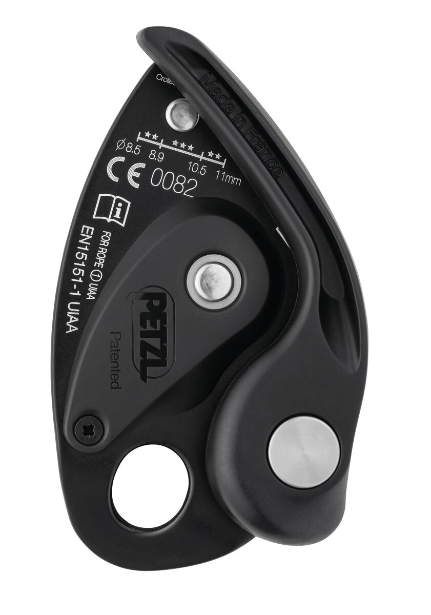 GRIGRI® Compact and versatile belay device with cam-assisted blocking for lead and top rope climbing