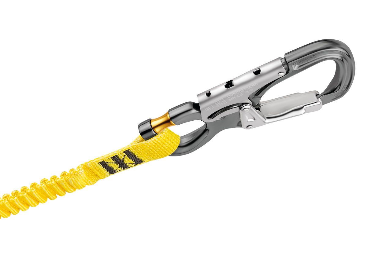 EASHOOK OPEN Connector with gated connection point for double lanyard and work positioning lanyard