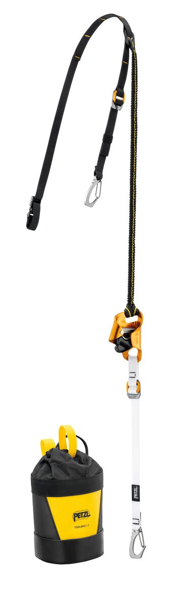 KNEE ASCENT CLIP Knee ascender assembly with connector for boot, facilitating single rope ascents, for tree care