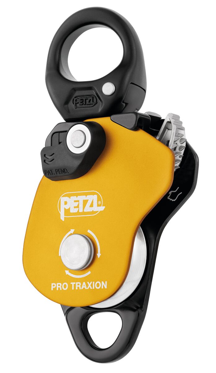 PRO TRAXION Very high-efficiency, drop-resistant progress-capture pulley with swivel