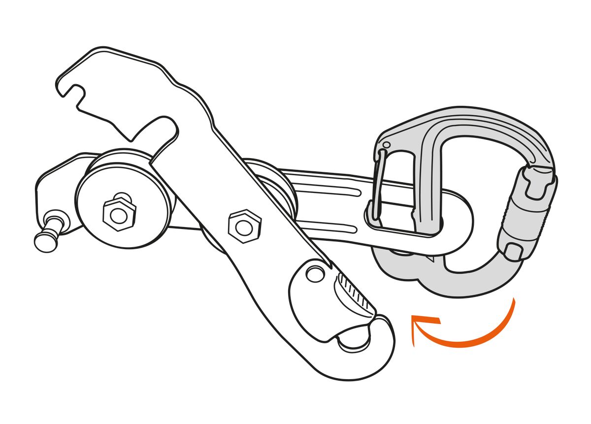 FREINO Z Carabiner with friction spur for STOP and SIMPLE descenders