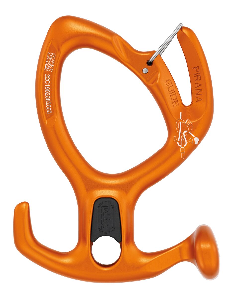 PIRANA GUIDE Adjustable friction descender with spur and locking slot for canyoning