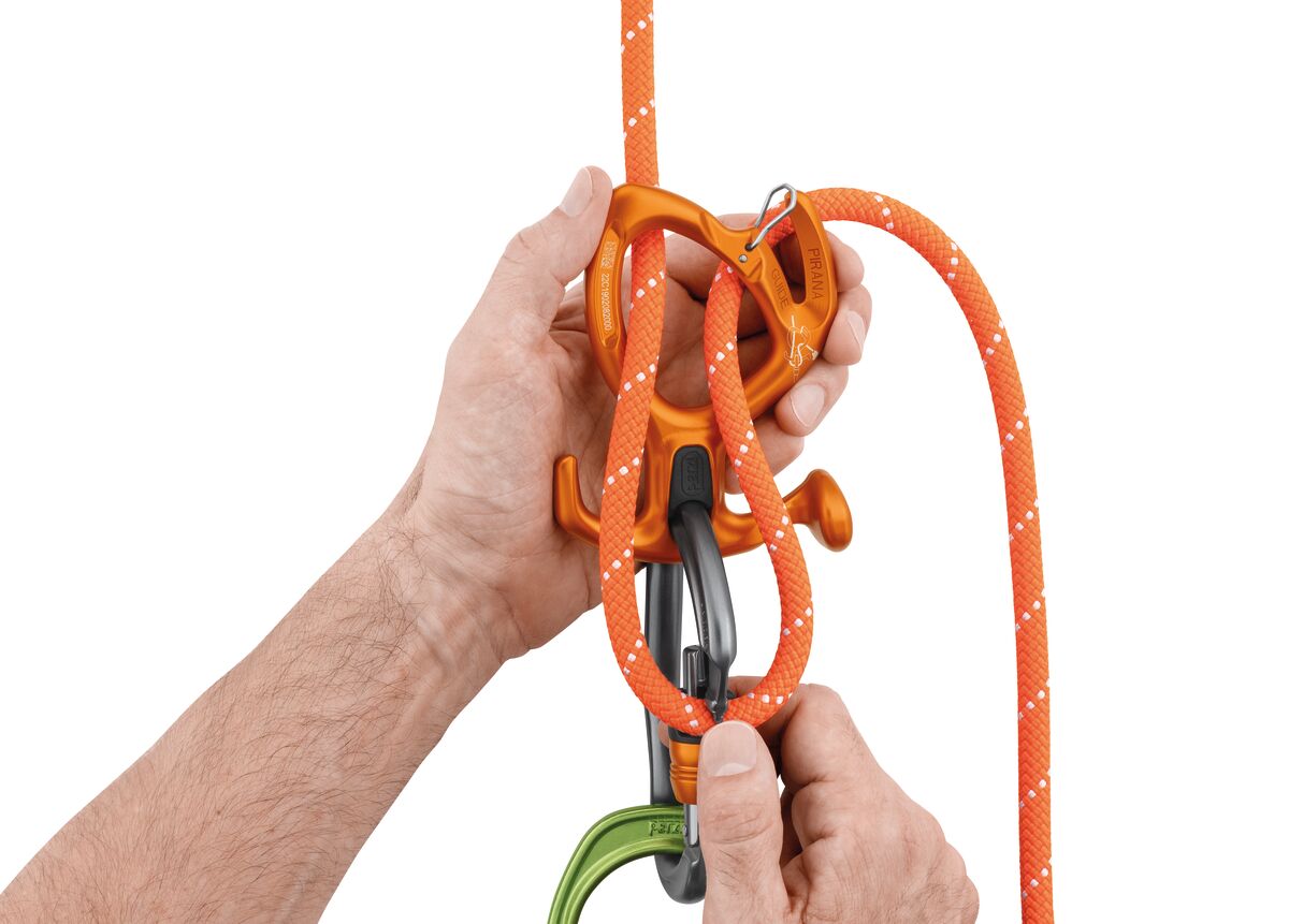 PIRANA GUIDE Adjustable friction descender with spur and locking slot for canyoning
