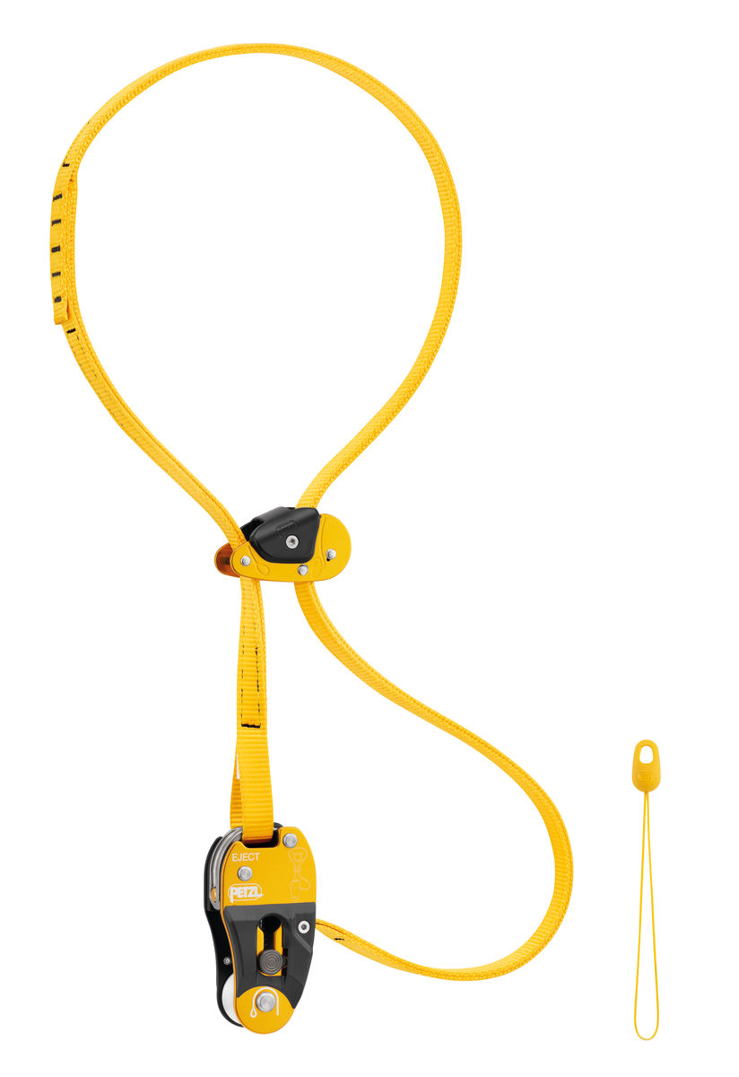 EJECT Adjustable friction saver for tree care that is easily retrievable from the ground and has an integrated pulley and choking function.