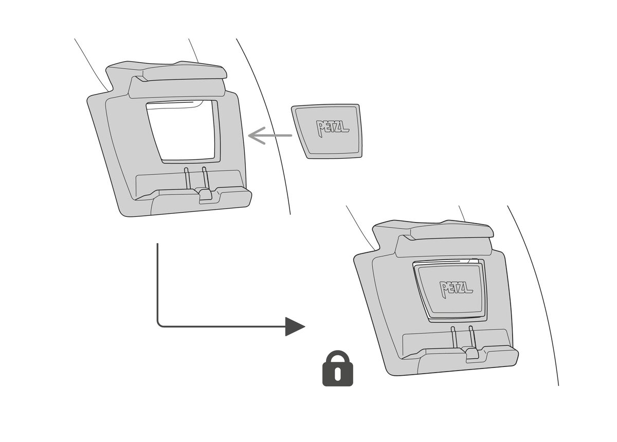 SLOT ADAPT Plate for mounting a headlamp on a Petzl helmet