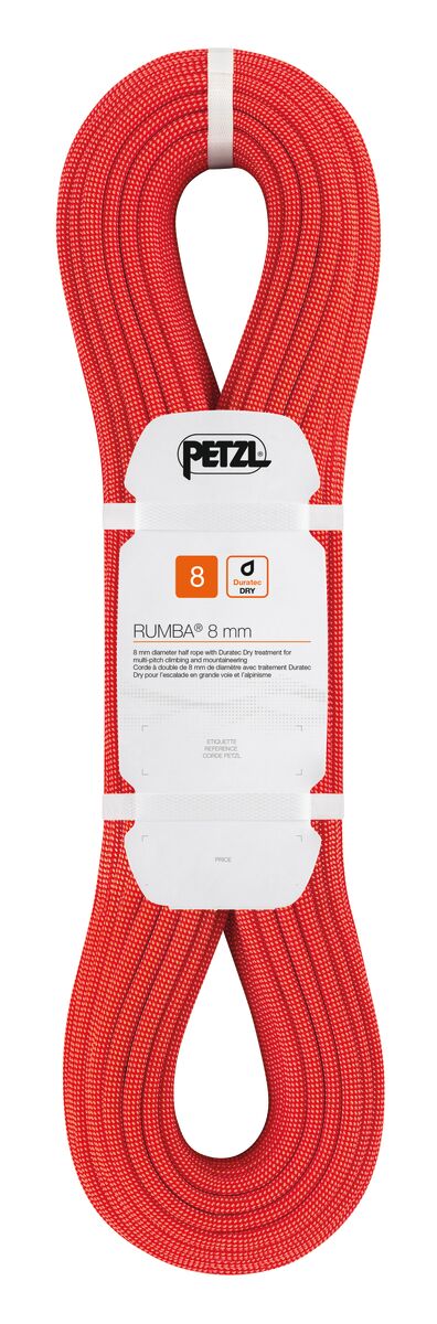 RUMBA® 8 mm 8 mm diameter half rope with Duratec Dry treatment for multi-pitch climbing and mountaineering